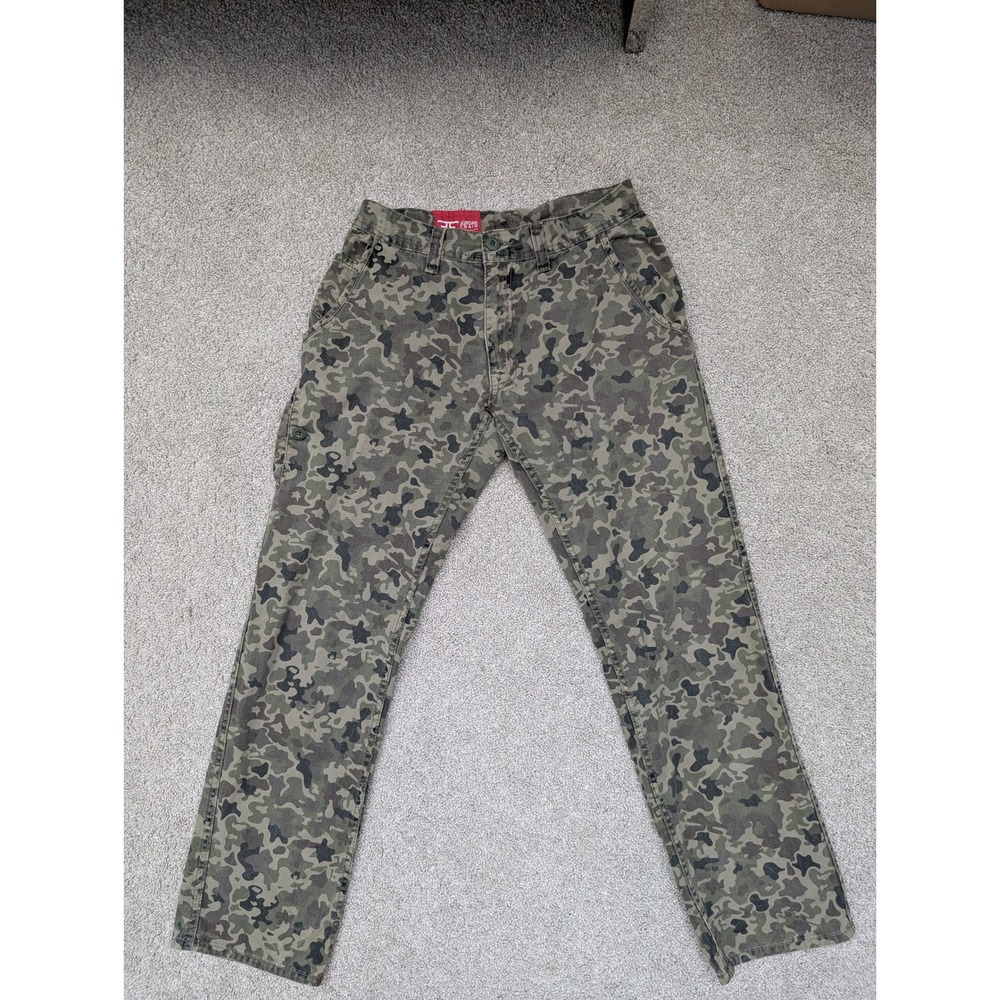 Jordan Craig Camo Pants Mens 34x32 Cotton Green Camouflage Straight Leg Utility